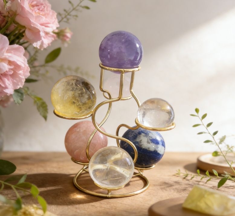 Seven Chakras Crystal Sphere Set